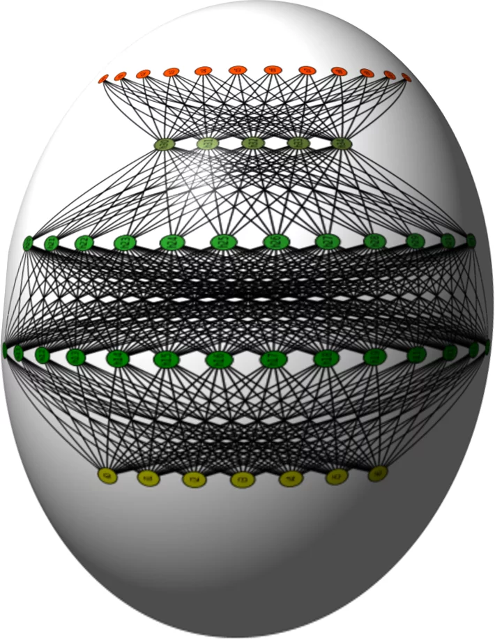 Neuronales Netzwerk auf einem Ei