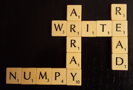 Scrabble with the Text NumPy, read, write, array