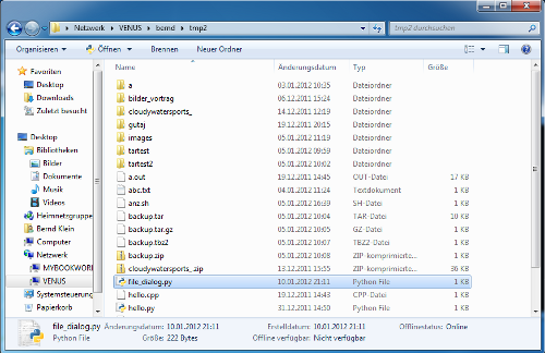 Dateiauswahl unter Windows 7